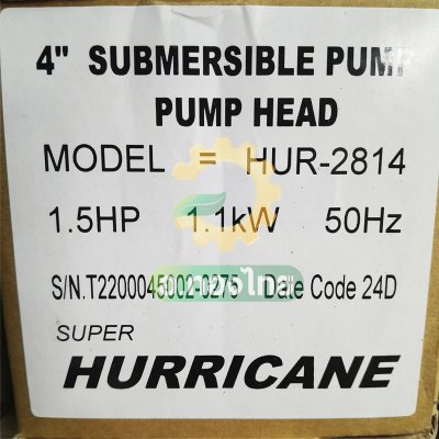 ปั๊มบาดาล ซับเมอร์ส Hurricane เฮอร์ริเคน มอเตอร์ Franklin แฟรงกลิ้น AC 1.25 นิ้ว 1.5 แรง 14 ใบพัด รุ่น HUR-2814 บ่อบาดาล