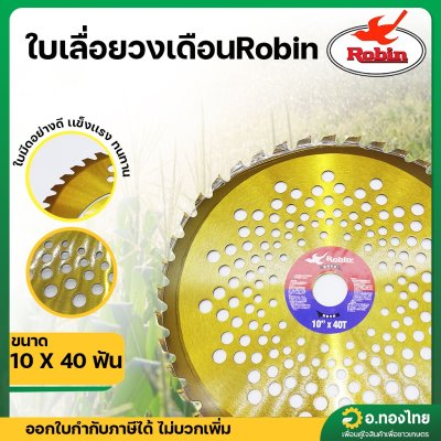 ใบมีดตัดหญ้า ใบเลื่อยวงเดือน แบบติดเล็บ ยี่ห้อ ROBIN ขนาด 10 นิ้ว (สีทอง)
