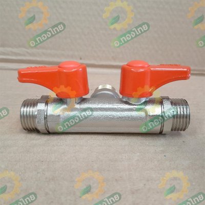 มินิบอลวาล์ว 3 ทาง (2 วาล์ว) ทองเหลือง ผู้+ผู้+ผู้ ขนาด 1/2 นิ้ว ยี่ห้อ ANA