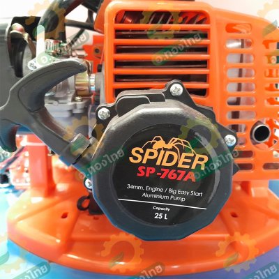 เครื่องพ่นยา เครื่องฉีดยา ถังพ่นยา 767 คาร์บู ลูกลอย สะพายหลัง 25 ลิตร ยี่ห้อ SPIDER (สีแดง/ส้ม)