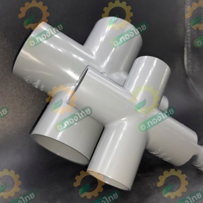 สี่ทาง PVC พีวีซี ขนาด 1 , 1 1/2 , 2 นิ้ว หนา 8.5 ยี่ห้อ ท่อน้ำไทย (สีเทา)
