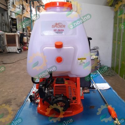 เครื่องพ่นยา เครื่องฉีดยา ถังพ่นยา 767 คาร์บู ลูกลอย สะพายหลัง 25 ลิตร ยี่ห้อ SPIDER (สีแดง/ส้ม)