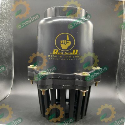 ฟุตวาล์ว PVC หัวกะโหลกดูดน้ำ ลิ้นสปริง 6 หู แบบเกลียวใน สีดำ ขนาด 3 นิ้ว (Red Hand)