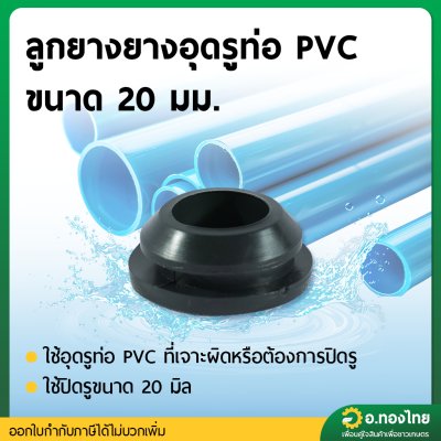 ลูกยางอุดรูท่อ PVC ขนาด 20 มิล จำนวน 100ตัว