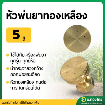 หัวพ่นยา หัวพ่นละออง หัวฉีด 5 รู (ทองเหลือง)