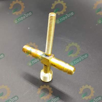 สี่ทางพ่นยา ทองเหลือง ข้อต่อพ่นยาติดท้ายรถไถ เกลียวนอก ขนาด 2 หุน (1/4”)