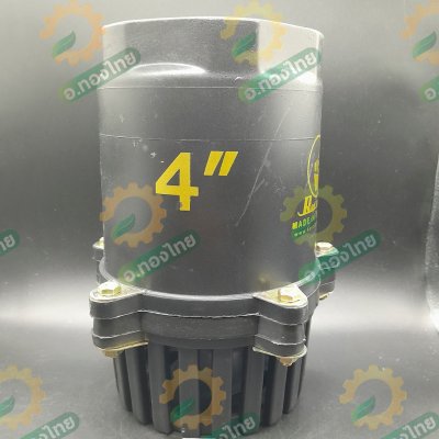 ฟุตวาล์ว PVC หัวกะโหลกดูดน้ำ ลิ้นสปริง 5 หู แบบกลียวใน สีดำ ขนาด 4 นิ้ว (Red Hand)