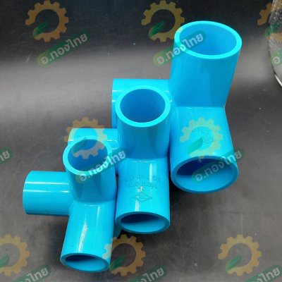 สี่ทางตั้งฉาก PVC พีวีซี ขนาด 1/2 , 3/4 , 1 นิ้ว หนา 13.5 (ท่อน้ำไทย)