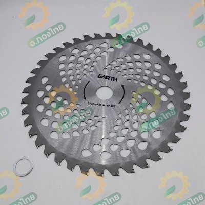 ใบมีดตัดหญ้า ใบเลื่อยวงเดือน แบบติดเล็บ ขนาด 10 นิ้ว (สีเงิน)