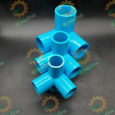 สี่ทางตั้งฉาก PVC ขนาด 1/2" - 1" (4หุน-1นิ้ว) หนา 13.5 (ท่อน้ำไทย)