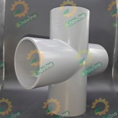 สี่ทาง PVC พีวีซี ขนาด 1 , 1 1/2 , 2 นิ้ว หนา 8.5 ยี่ห้อ ท่อน้ำไทย (สีเทา)