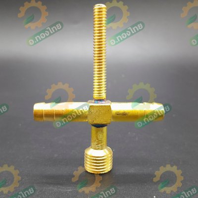 สี่ทางพ่นยา ทองเหลือง ข้อต่อพ่นยาติดท้ายรถไถ เกลียวนอก ขนาด 2 หุน (1/4”)