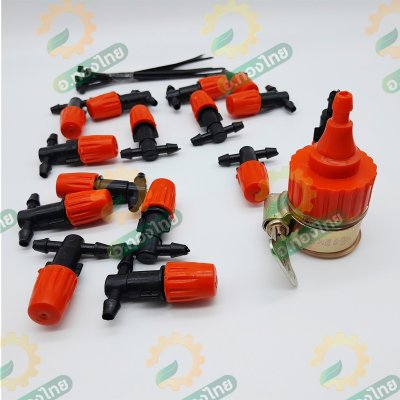 ชุดหัวพ่นหมอก 15 หัว หัวพ่นละอองน้ำ รดน้ำต้นไม้ พร้อมอุปกรณ์ครบชุด (ไชโย)