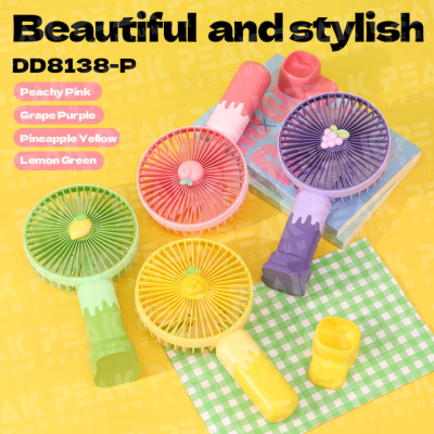 FreshPop™ Portable Fan พัดลมมินิสีพาสเทล พร้อมฐานวางมือถือ สกรีนโลโก้ได้