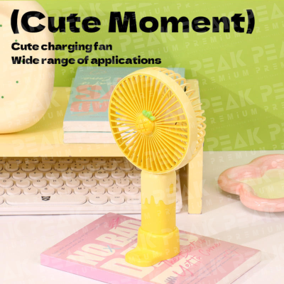 FreshPop™ Portable Fan พัดลมมินิสีพาสเทล พร้อมฐานวางมือถือ สกรีนโลโก้ได้