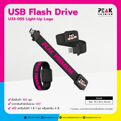 Flash Drive LED Light-Up พร้อมสกรีนโลโก้สวยเด่น
