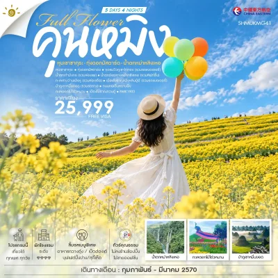 ทัวร์คุนหมิง ทุ่งดอกมัสตาร์ด Luoping Canola Flower Fields