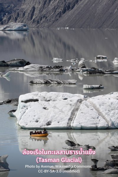 เที่ยว ทะเลสาบธารน้ำแข็ง Tasman Glacial