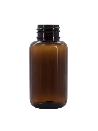 ขวด PET 50ml. กลม สีชา