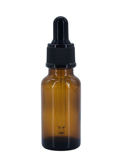 ขวดแก้ว 20ml. สีชา ฝาดรอปเปอร์ / ฝาเกลียว