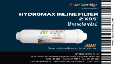 Hydromax inline filter 2"x9.5"
