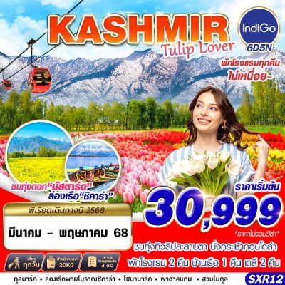 ทัวร์แคชเมียร์ KASHMIR TULIP LOVER 6D5N BY 6E MAR-MAY 2024 เดินทาง มีนาคม - พฤษภาคม 68 เริ่ม 30,999 บาท