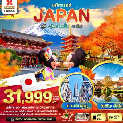 มหัศจรรย์...JAPAN ฟูจิ อุโมง ค์เมเปิ้ล นาริตะ 5 วัน 3 คืน(copy)