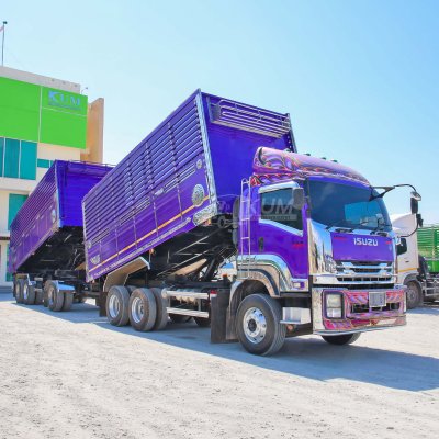 สิบล้อดั้มพ์ ISUZU FXZ 360 แรง ปี 2554 +  หางดั้มพ์ สามเพลา อู่ส.สมบัติ ปี 2555