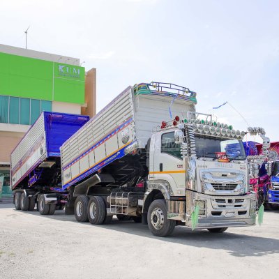สิบล้อดั้มพ์ ISUZU FXZ 360 แรง ปี 2565+หางดั้ม สามเพลา อู่ส.สมบัติ ปี 2556