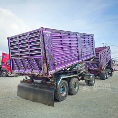 พ่วงสีม่วงสวยมาก ISUZU FXZ 360 แรงม้า ปี 66 + หางดั้มพ์ สามเพลา ปี 66