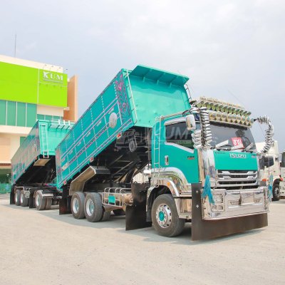 สิบล้อดั้มพ์ ISUZU FXZ 360 แรง ปี 2565 + หางดั้มพ์ สามเพลา อู่สหะกิจ ปี 2565