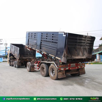 สด ลด VAT สิบสองล้อดั้มพ์ ISUZU FXZ 360 แรงม้า ปี 65 + หางดั้มพ์ สามเพลา อู่แม็กเทรลเลอร์ ปี 65