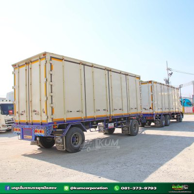สิบล้อตู้สิบบาน HINO 260 แรงม้า ปี 64 + หางตู้สองเพลา อู่สมศักดิ์ ปี 64