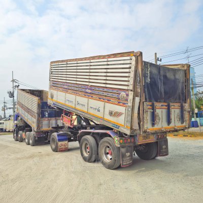 สิบสองล้อดั้มพ์ ISUZU FYH 360 แรง ปี 2556 + หางดั้มพ์ สามเพลา อู่ส.สมบัติ ปี 2556