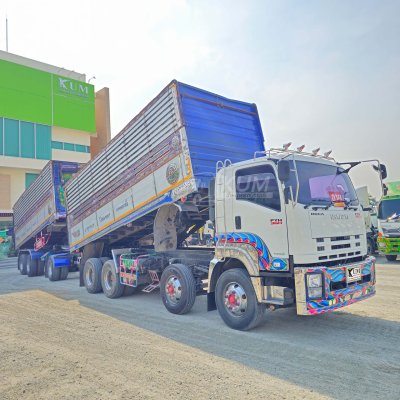 สิบสองล้อดั้มพ์ ISUZU FYH 360 แรง ปี 2556 + หางดั้มพ์ สามเพลา อู่ส.สมบัติ ปี 2556