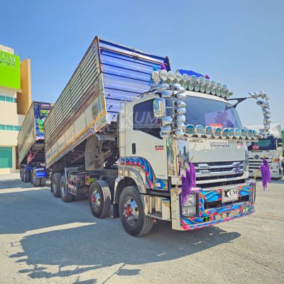 สิบสองล้อดั้มพ์ ISUZU FYH 360 แรง ปี 2556 + หางดั้มพ์ สามเพลา อู่ส.สมบัติ ปี 2556