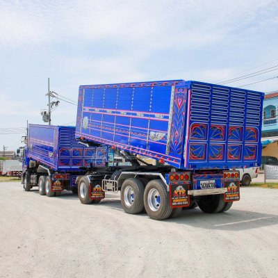 สิบล้อดั้มพ์ ISUZU FXZ 360 + หางดั้มพ์ สามเพลา อู่สหะกิจ ปี 59 จด 66