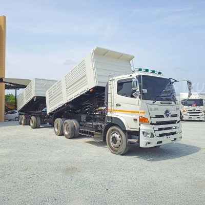 สด ลด VAT สิบล้อดั้มพ์พ่วงแม่ลูก HINO VICTOR 500 344 แรงม้า ปี 65 + หางดั้มพ์ สามเพลา อู่สามมิตร ปี 65