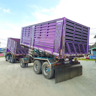 พ่วงสีม่วงสวยมาก ISUZU FXZ 360 แรงม้า ปี 66 + หางดั้มพ์ สามเพลา ปี 66