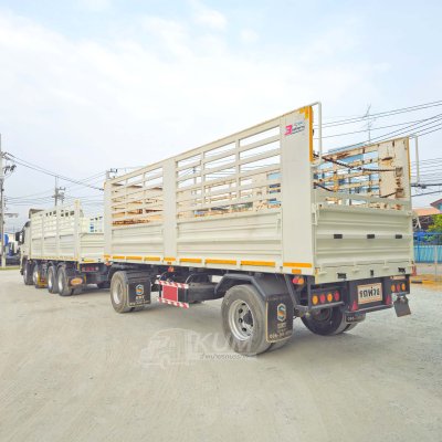 สิบสองล้อคอก Volvo FM 440 แรง ปี 2556 + หางคอก สองเพลา อู่เอสเคที ปี 65