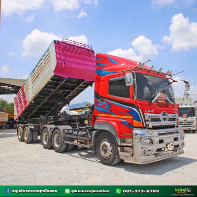 สิบล้อหัวลาก HINO VICTOR 500 344 แรงม้า ปี 66+หางเซมิดั้มพ์ สองเพลา อู่เดอะซัน ปี 65