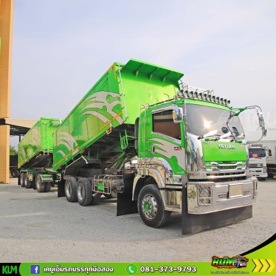 สิบล้อดั้มพ์ ISUZU FXZ 360 แรงม้า ปี 65+หางดั้มพ์ สามเพลา อู่สหะกิจ ปี 65