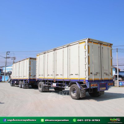 สิบล้อตู้สิบบาน HINO 260 แรงม้า ปี 64 + หางตู้สองเพลา อู่สมศักดิ์ ปี 64