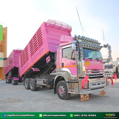 พ่วงแม่ลูกหวานฉ่ำ ISUZU FXZ 360 แรงม้า ปี 66 + หางดั้มพ์ สามเพลา ปี 65