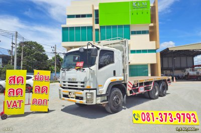สิบล้อเครนพื้นเรียบ ISUZU FVM 240 แรงม้า ปี 56 เครน UNIC 5 ตัน 5 ปลอก