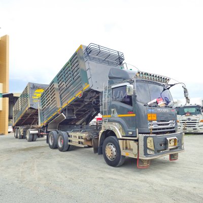 คอกเกษตรสีเทาแลมโบ ISUZU FXZ 360 แรงม้า ปี 66+ หางดั้มพ์ สามเพลา อู่เดอะฟินิกซ์ ปี 66