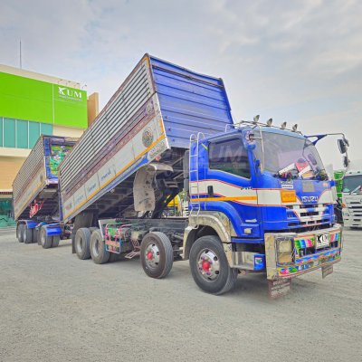 สิบสองล้อดั้มพ์ ISUZU FYH 360 แรง ปี 2556 + หางดั้มพ์ สามเพลา อู่ส.สมบัติ ปี 2556