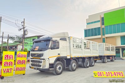 สิบสองล้อคอก Volvo FM 440 แรง ปี 2556 + หางคอก สองเพลา อู่เอสเคที ปี 65