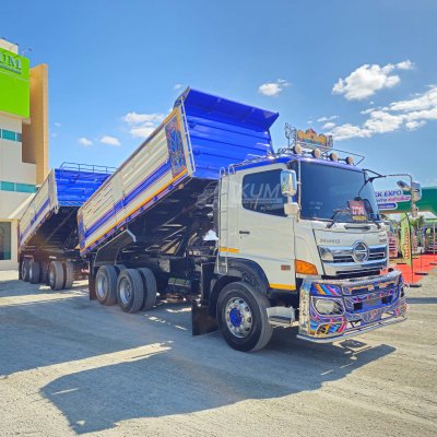 สิบล้อดั้มพ์ HINO FM2P 380 แรง ปี 2561 + หางดั้ม สามเพลา อู่สามมิตร ปี 2561