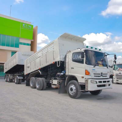 สิบล้อดั้มพ์ HINO 344 แรง ปี 56 + หางดั้มพ์ สามเพลา อู่สหกิจ ปี 56